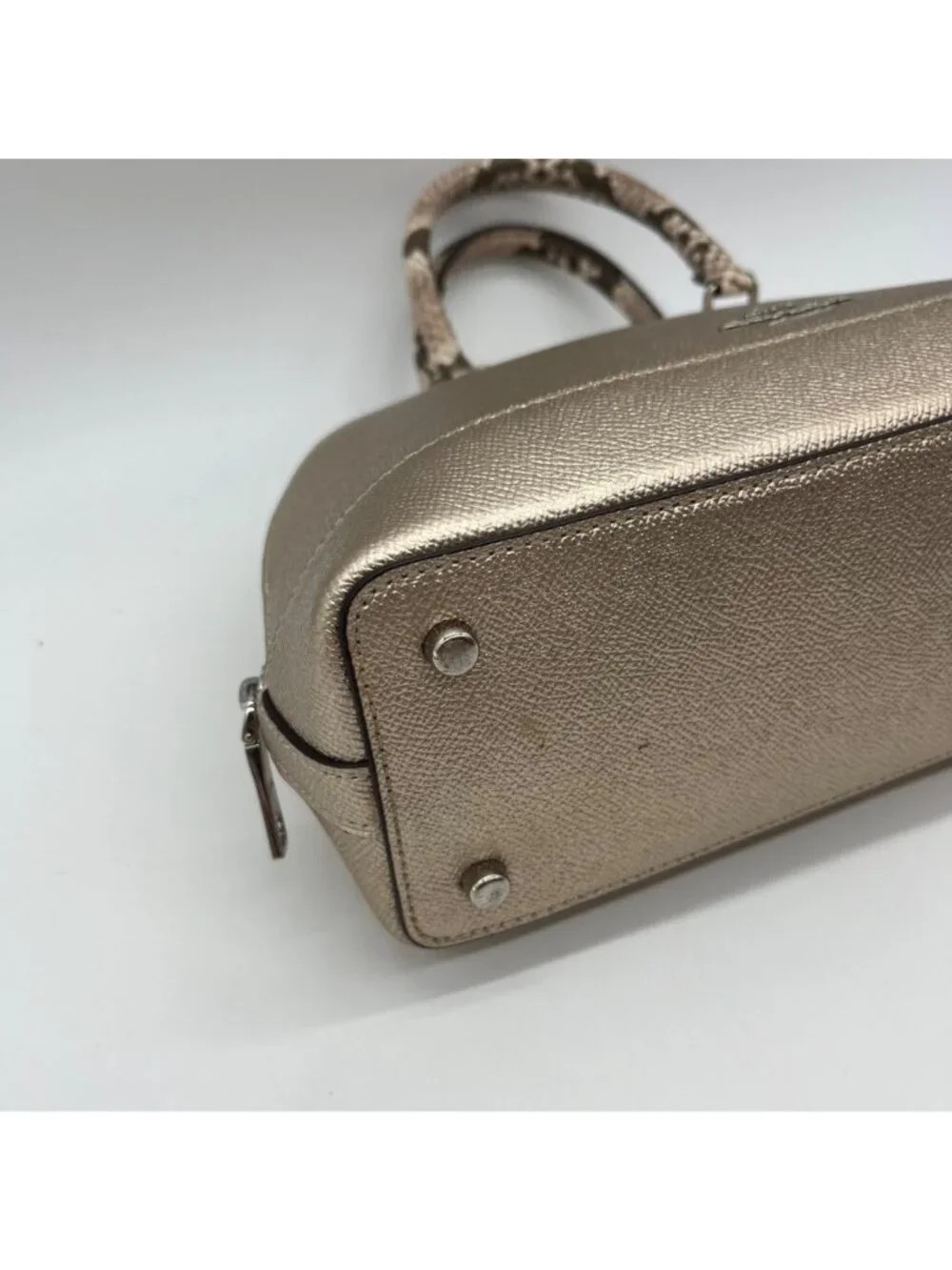 Coach Metallic Gold Leather Exotic Trim Sierra Satchel-F38057
